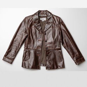 Brown Leather Jacket by Wilson - Size Medium